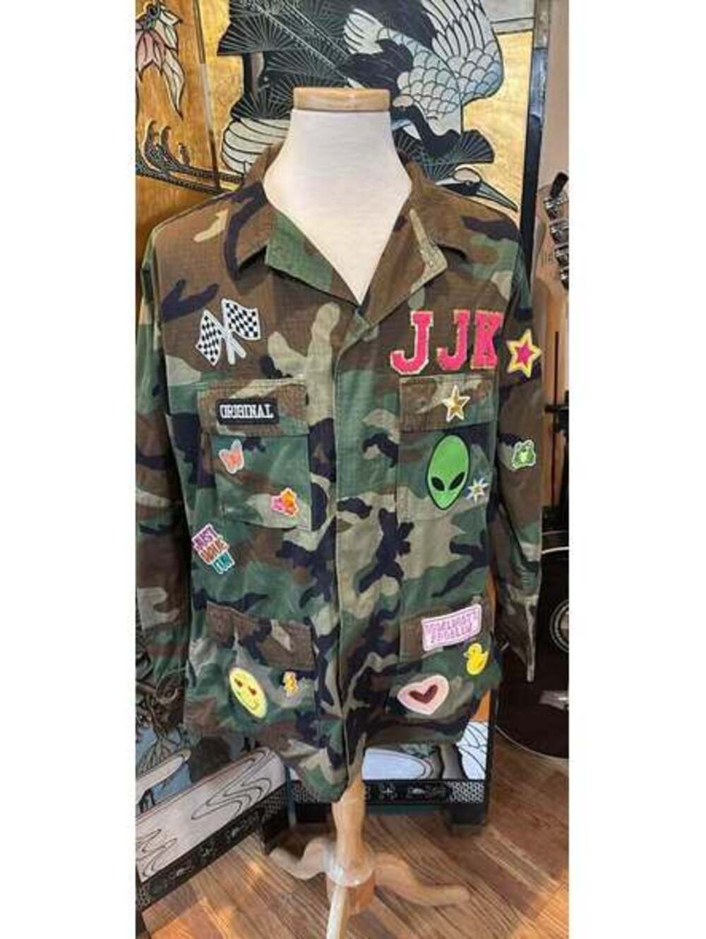 Custom Patch Camouflage Military Jacket Large